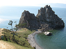 baikalsee The Shaman Rock on Olkhon Island, Lake Baikal